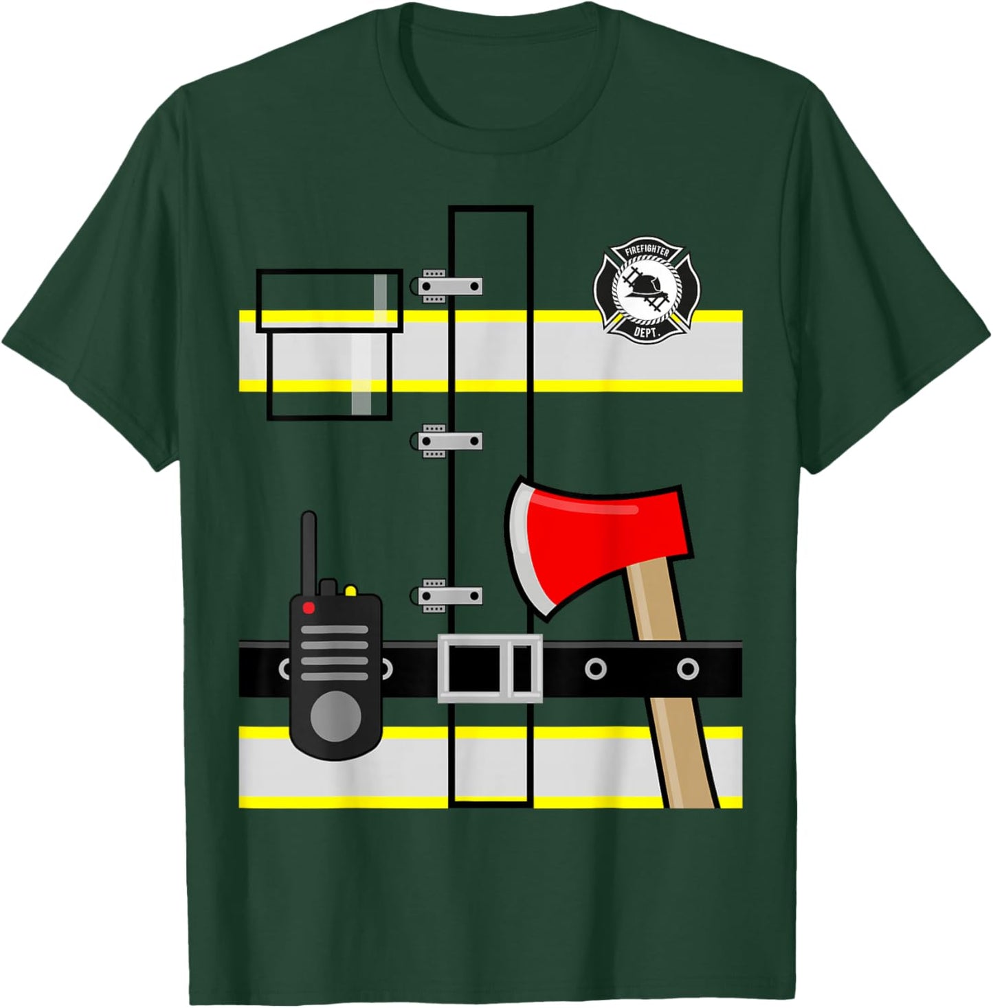 Kids Fireman Shirt Halloween Children's Firefighter T-Shirt - T-Shirt | Forest
