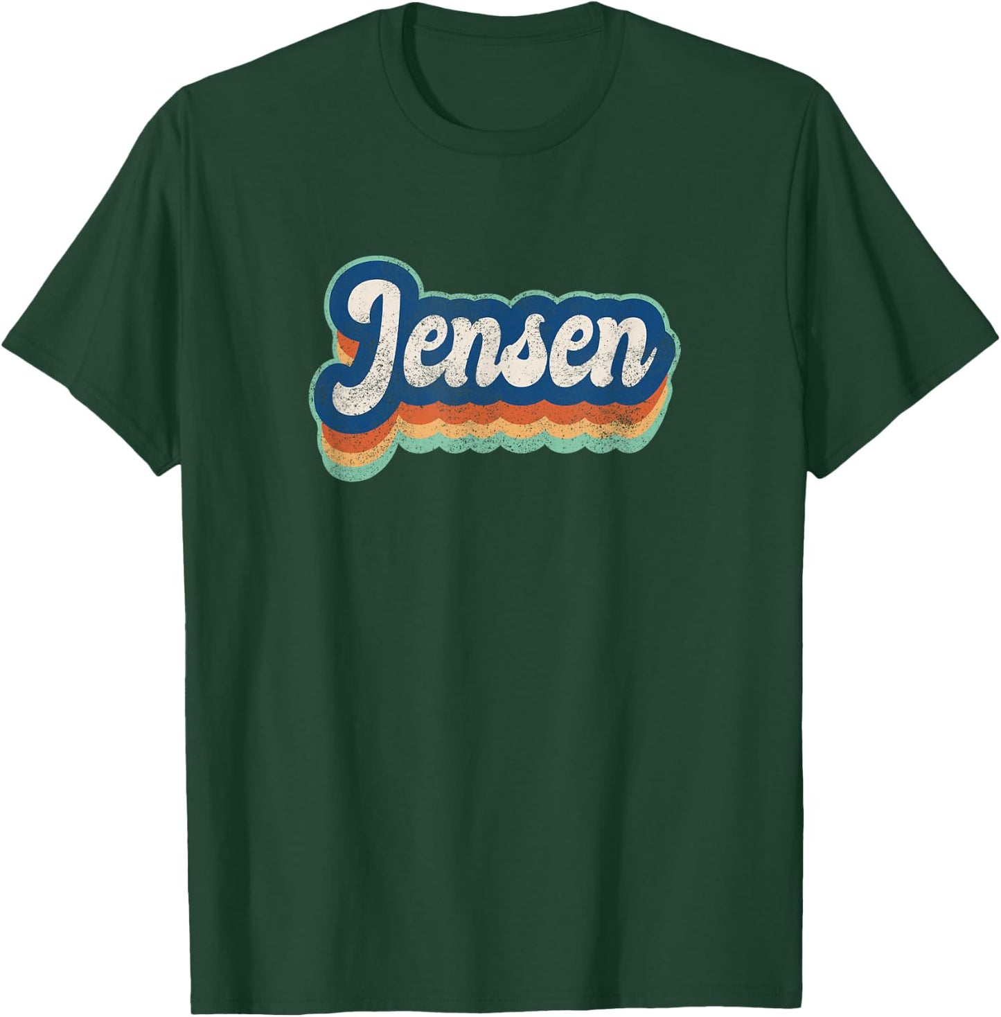 Jensen First Name Boy Vintage Style 70s 80s Personalized T-Shirt - T-Shirt | Forest