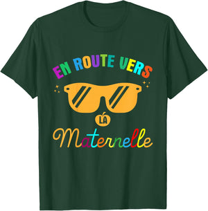 Child On The Road To Kindergarten Child Back To School , Black, 2 T-Shirt - T-Shirt | Forest