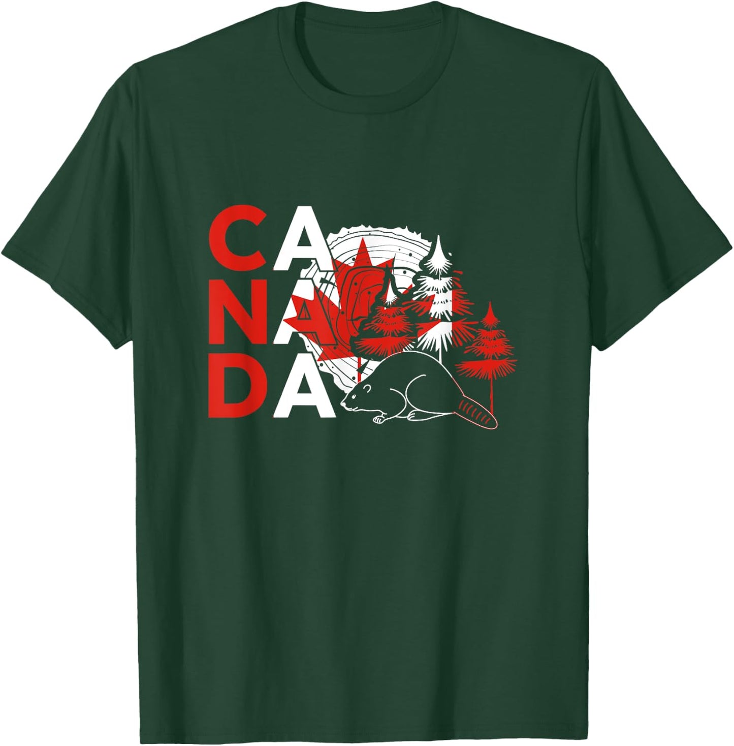 Canada – Beaver Wilderness & Maple Syrup Vibes T-Shirt - T-Shirt | Forest