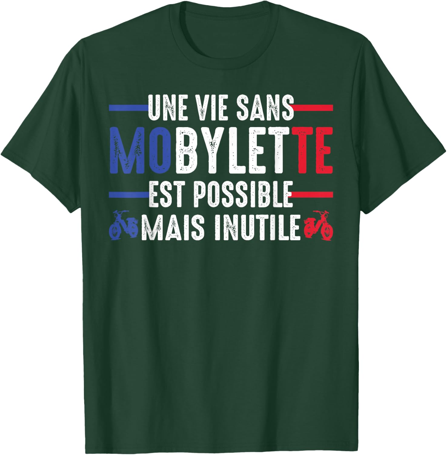 une vie sans moped mob mobeur moped humour , Black, S T-Shirt - T-Shirt | Forest