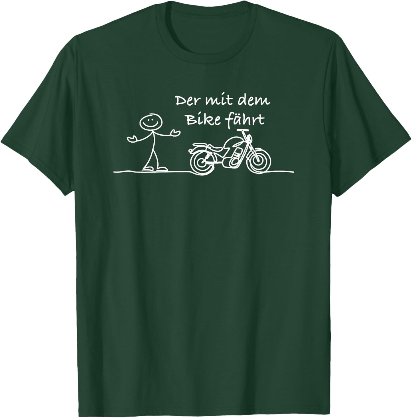 with German Text "Der mit dem bike fährt", black T-Shirt - T-Shirt | Forest