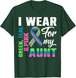 I Wear Green Teal Pink For My Aunt Metastatic Breast Cancer T-Shirt - T-Shirt | Forest