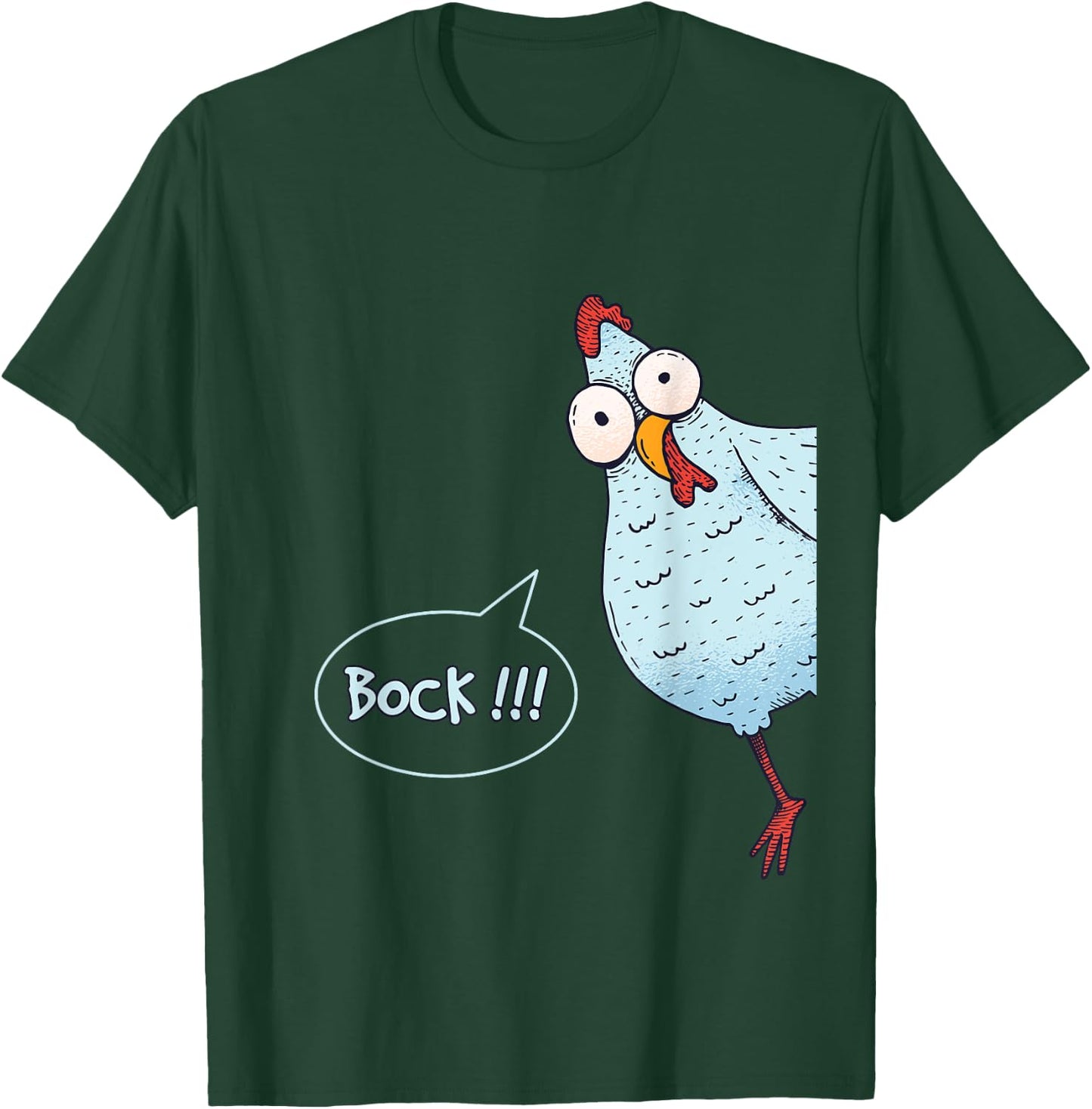 Chicken Looking Around The Corner - Bock T-Shirt - T-Shirt | Forest