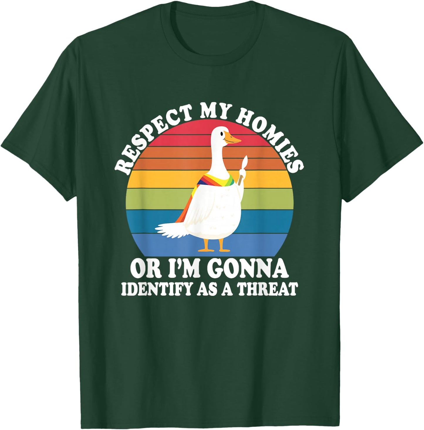 Respect My Homies Or I'm Gonna Identify As A Threat LGBTQ T-Shirt - T-Shirt | Forest