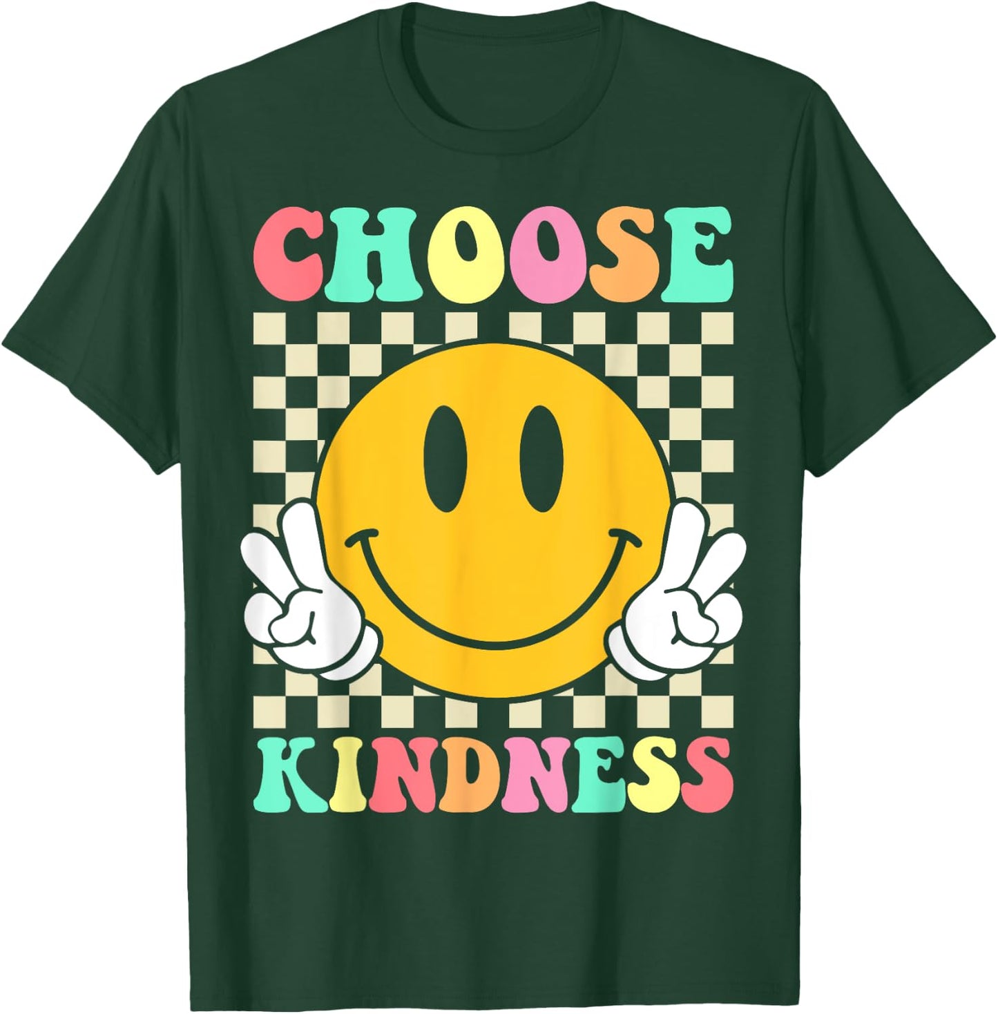 Choose Kindness Retro Groovy Be Kind Inspirational T-Shirt - T-Shirt | Forest