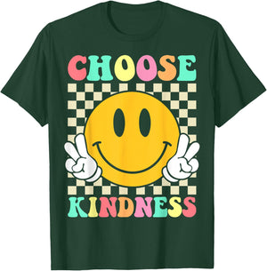 Choose Kindness Retro Groovy Be Kind Inspirational T-Shirt - T-Shirt | Forest
