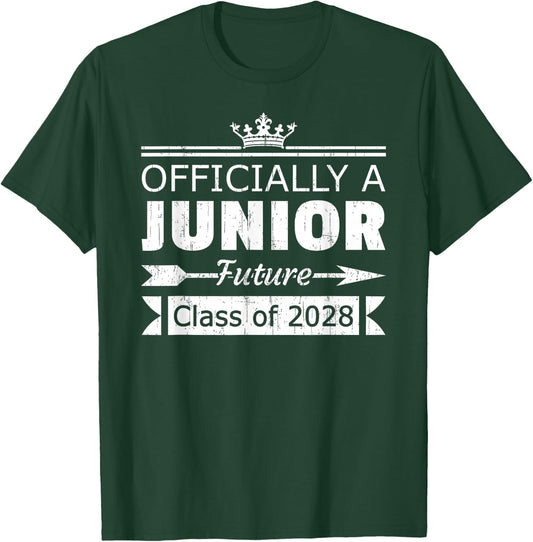 Officially a Junior Class of 2028 First Day 11th Grade T-Shirt - T-Shirt | Forest