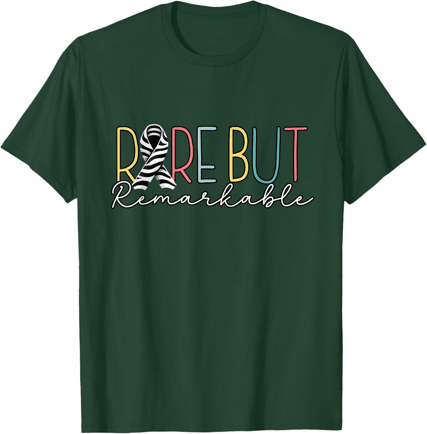 Rare Disease Awareness 2026 -Zebra Ribbon: Rare Disease Day T-Shirt - T-Shirt | Forest