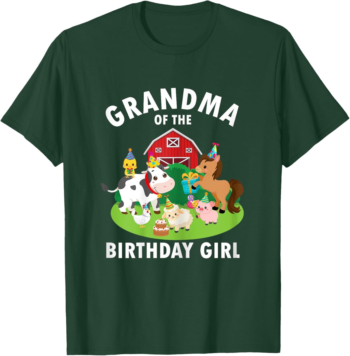 Grandma Of The Birthday Girl Farm Animals Farm Theme Party T-Shirt - T-Shirt | Forest