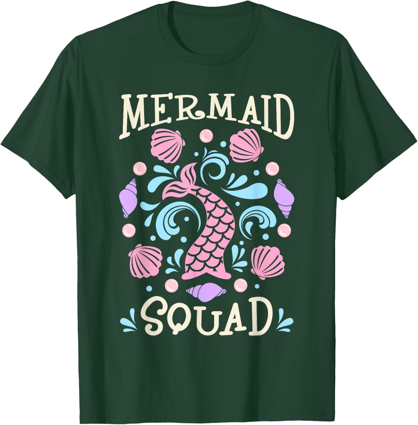 Mermaid Squad Mermaid Birthday Outfit Women Mermaid Party T-Shirt - T-Shirt | Forest