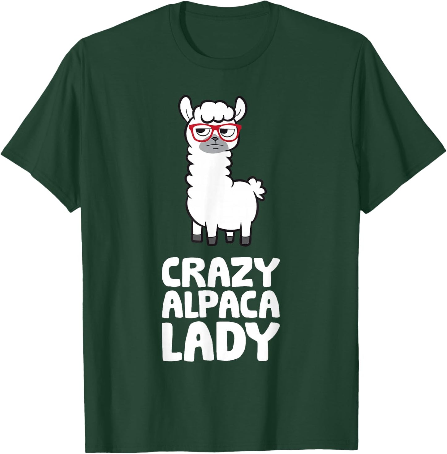 Crazy Alpaca Lady Pet Women Alpaca T-Shirt - T-Shirt | Forest