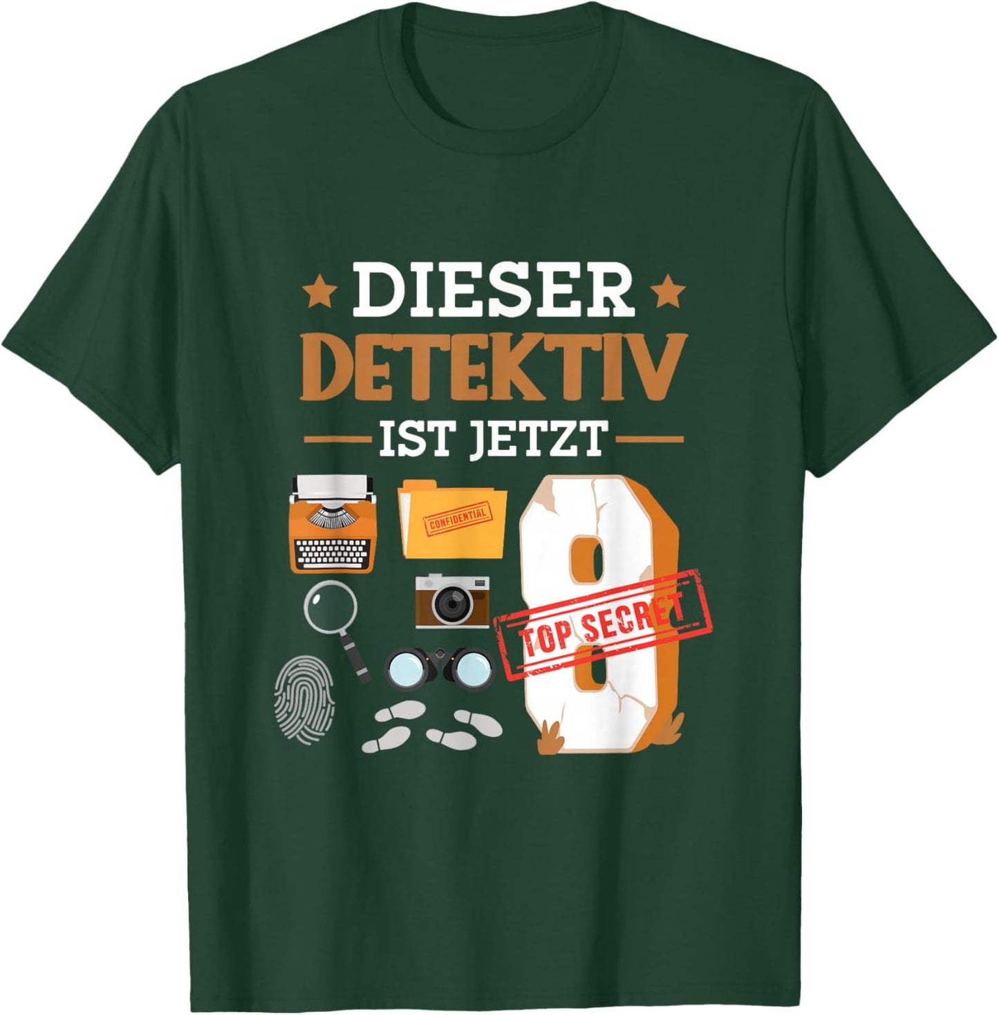 Dieser Detektiv Ist Jetzt 8 - Detektiv 8. Geburtstag Kinder T-Shirt - T-Shirt | Forest