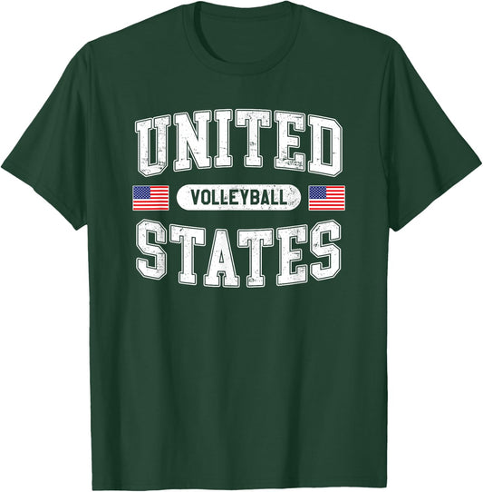 United States Volleyball T-Shirt - T-Shirt | Forest