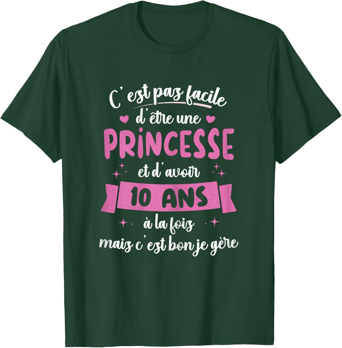 10 Years Birthday Gift Girl Princess Gift T-Shirt - T-Shirt | Forest