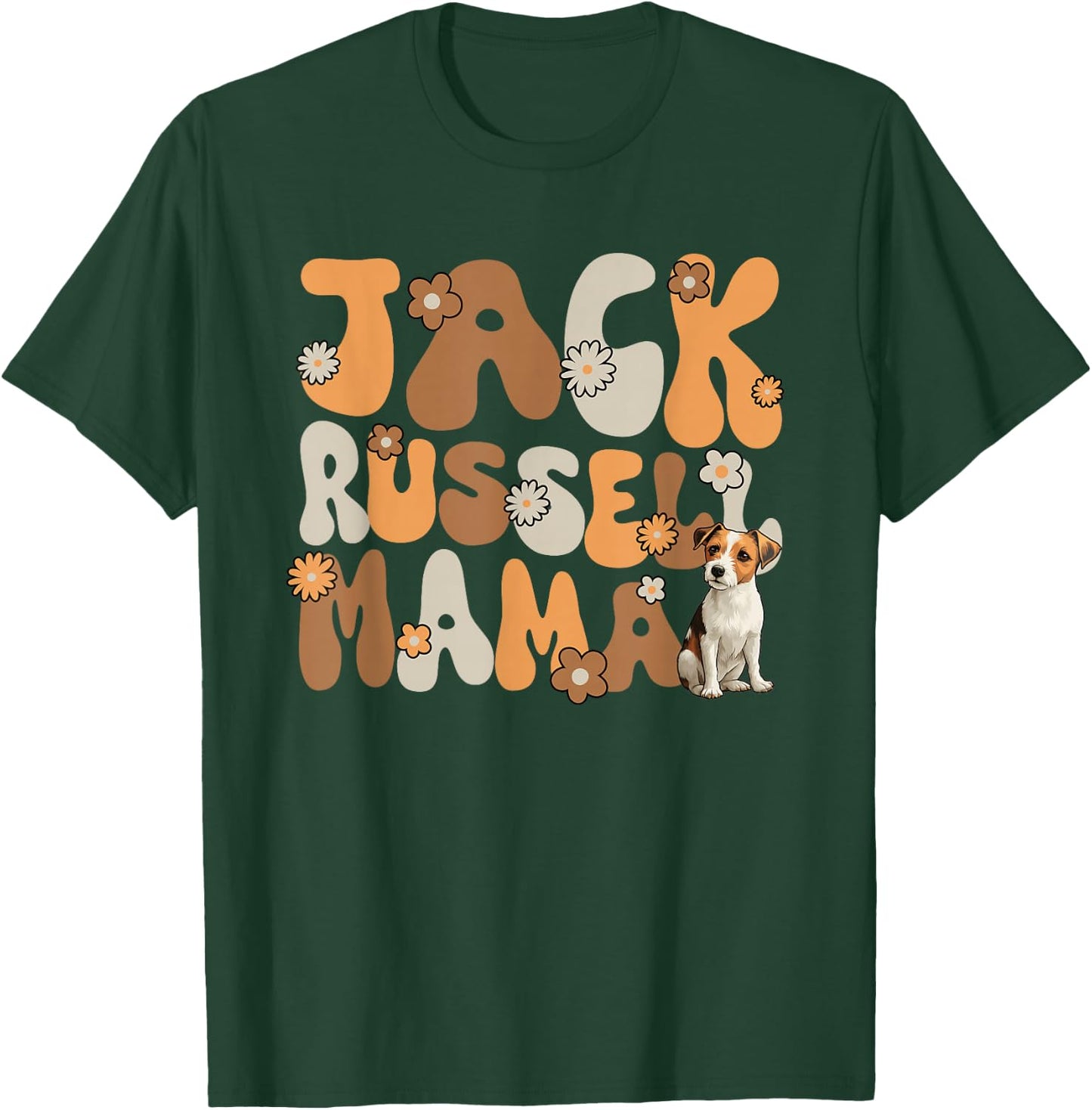 Jack Russell Terrier Groovy World's best Jack Russell Mama T-Shirt - T-Shirt | Forest
