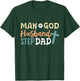 Man Of God Husband Step Dad Religious Cross Christian Father T-Shirt - T-Shirt | Forest