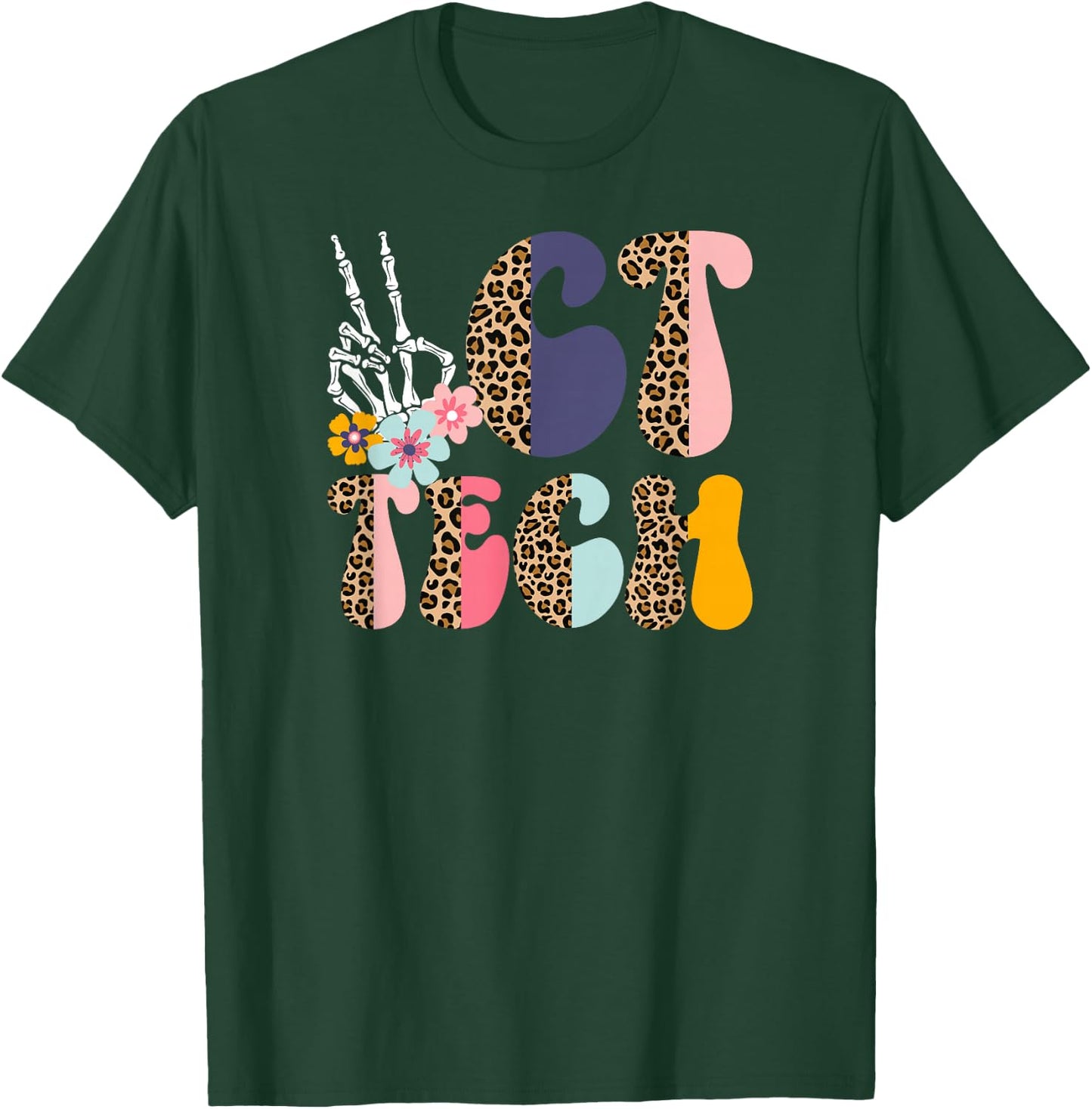 CT Tech Leopard Computed Tomography Technologist T-Shirt - T-Shirt | Forest