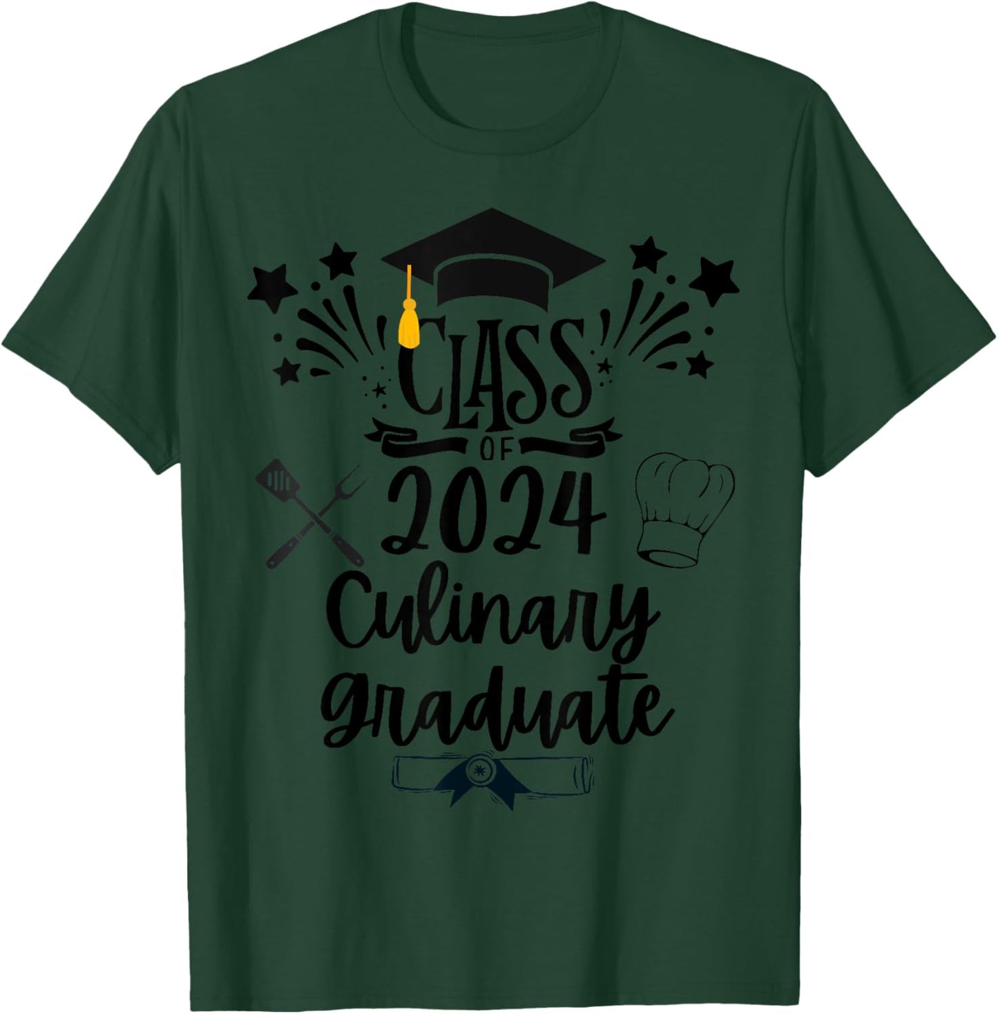 Class of 2024 Culinary Graduate Culinary Chef Graduation T-Shirt - T-Shirt | Forest