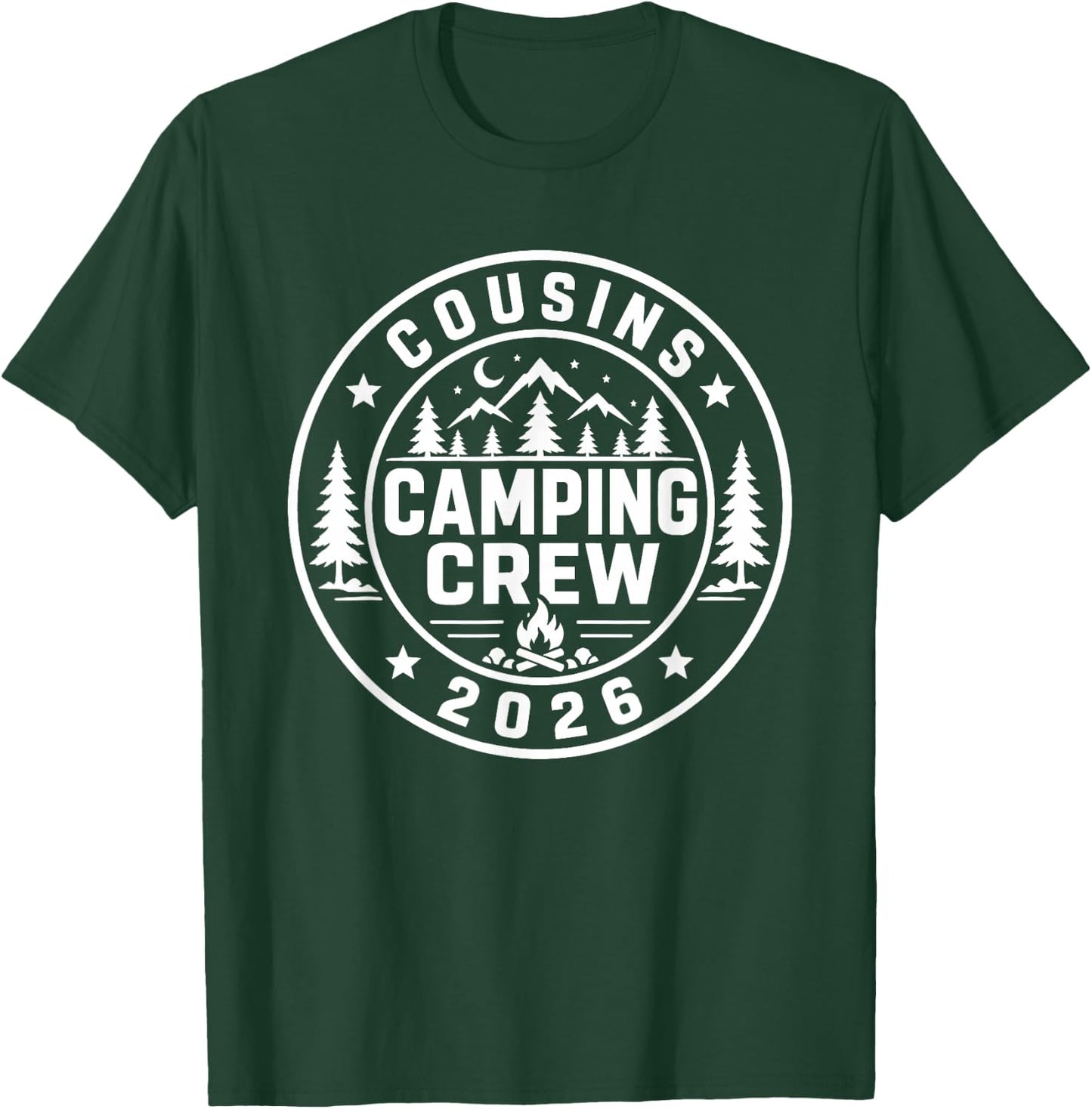 Cousins Camping Crew 2026 Summer Camp Men Women Boys Girls T-Shirt - T-Shirt | Forest