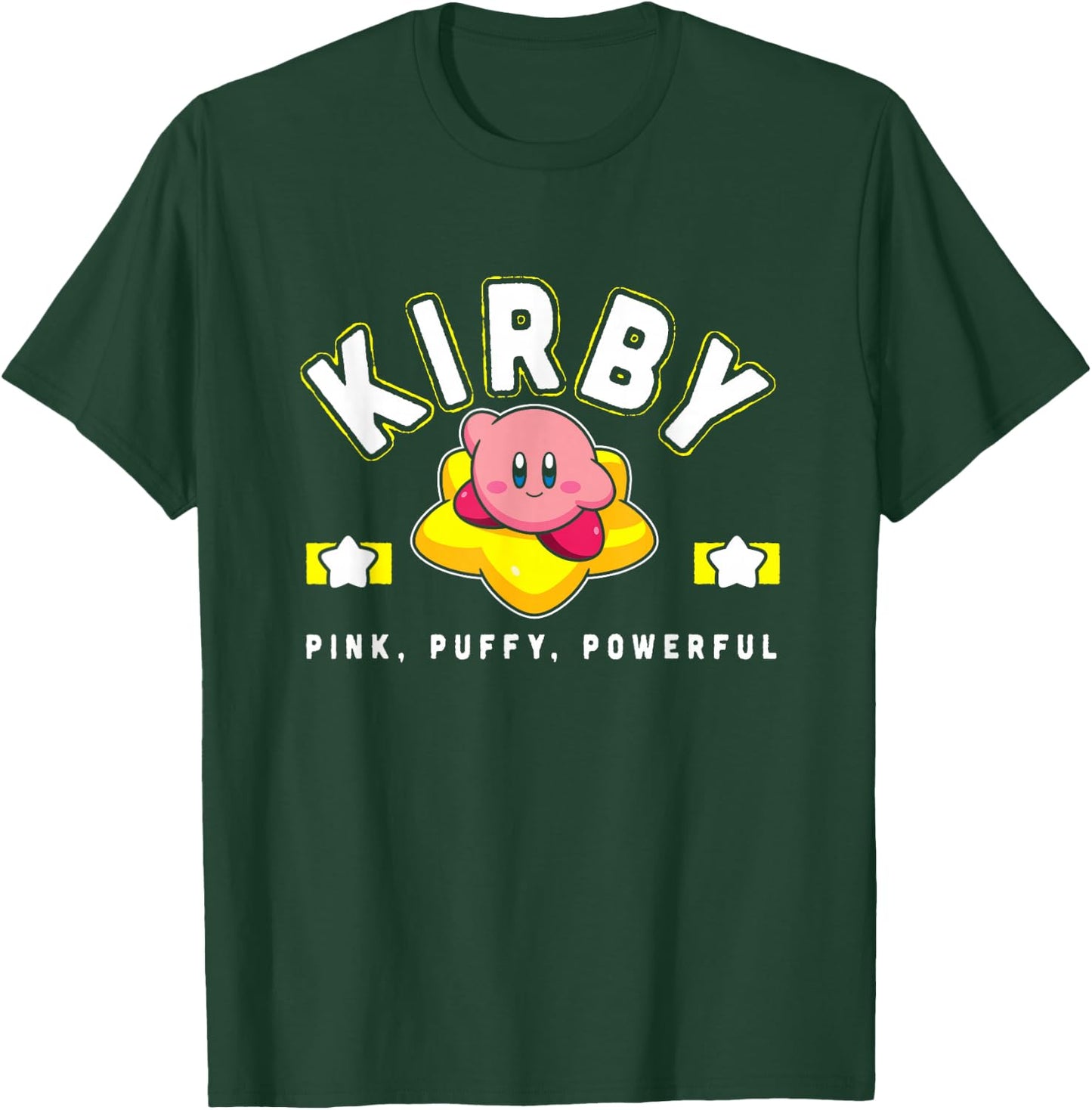 Kirby Cute Star Pink Puffy Powerful Big Chest Poster T-Shirt - T-Shirt | Forest