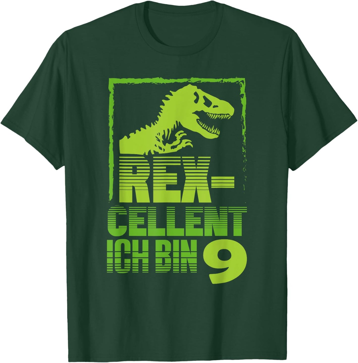 T-Rex Dino Design for a Dino Birthday 9 Years , black, s T-Shirt - T-Shirt | Forest
