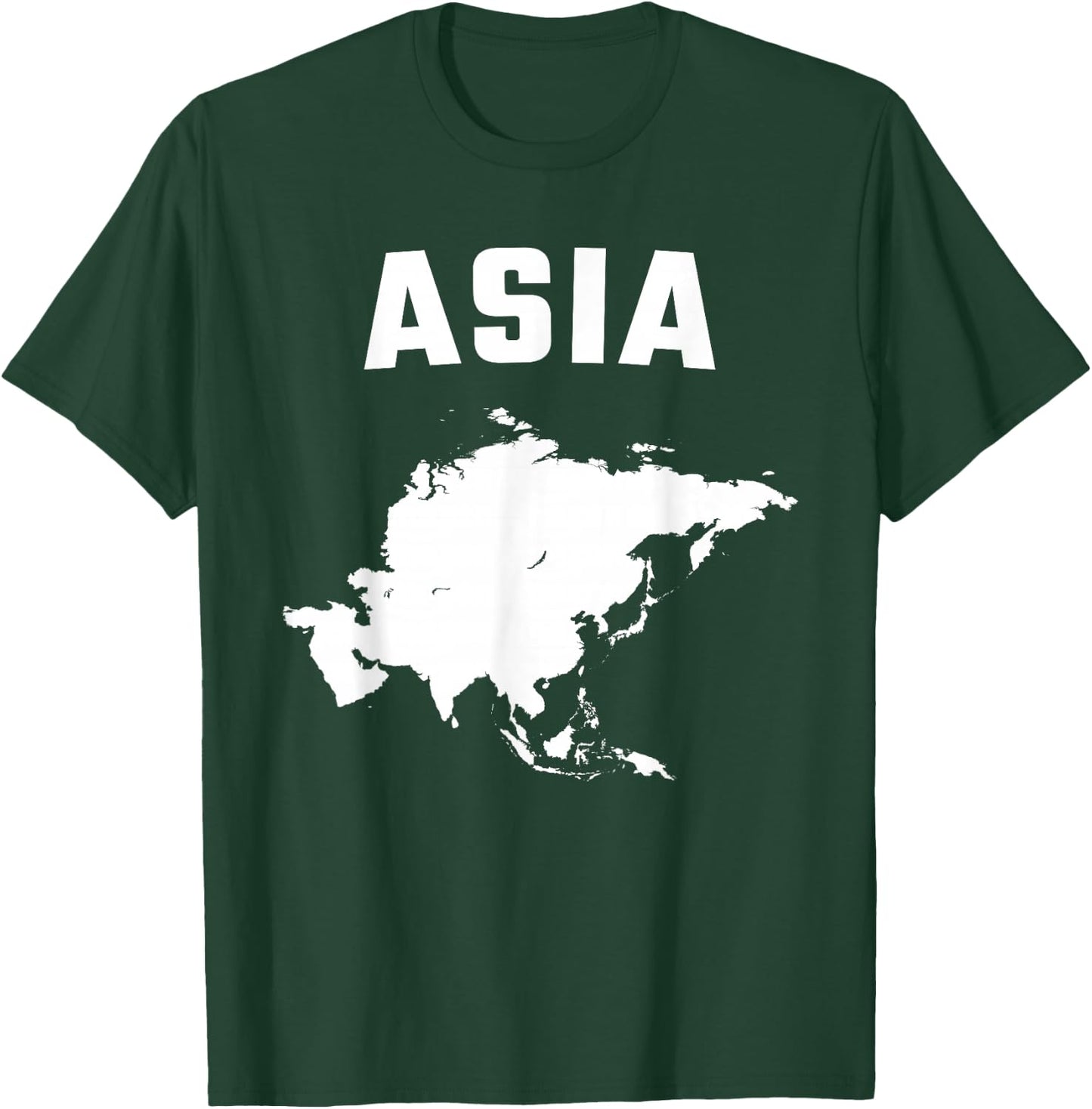 Isolated white silhouette of a map of Asia continent T-Shirt - T-Shirt | Forest