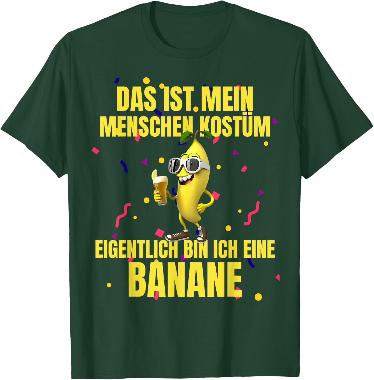 Das Ist Mein Menschen Costume Eiglich Bin Ich Eine Banana , black T-Shirt - T-Shirt | Forest