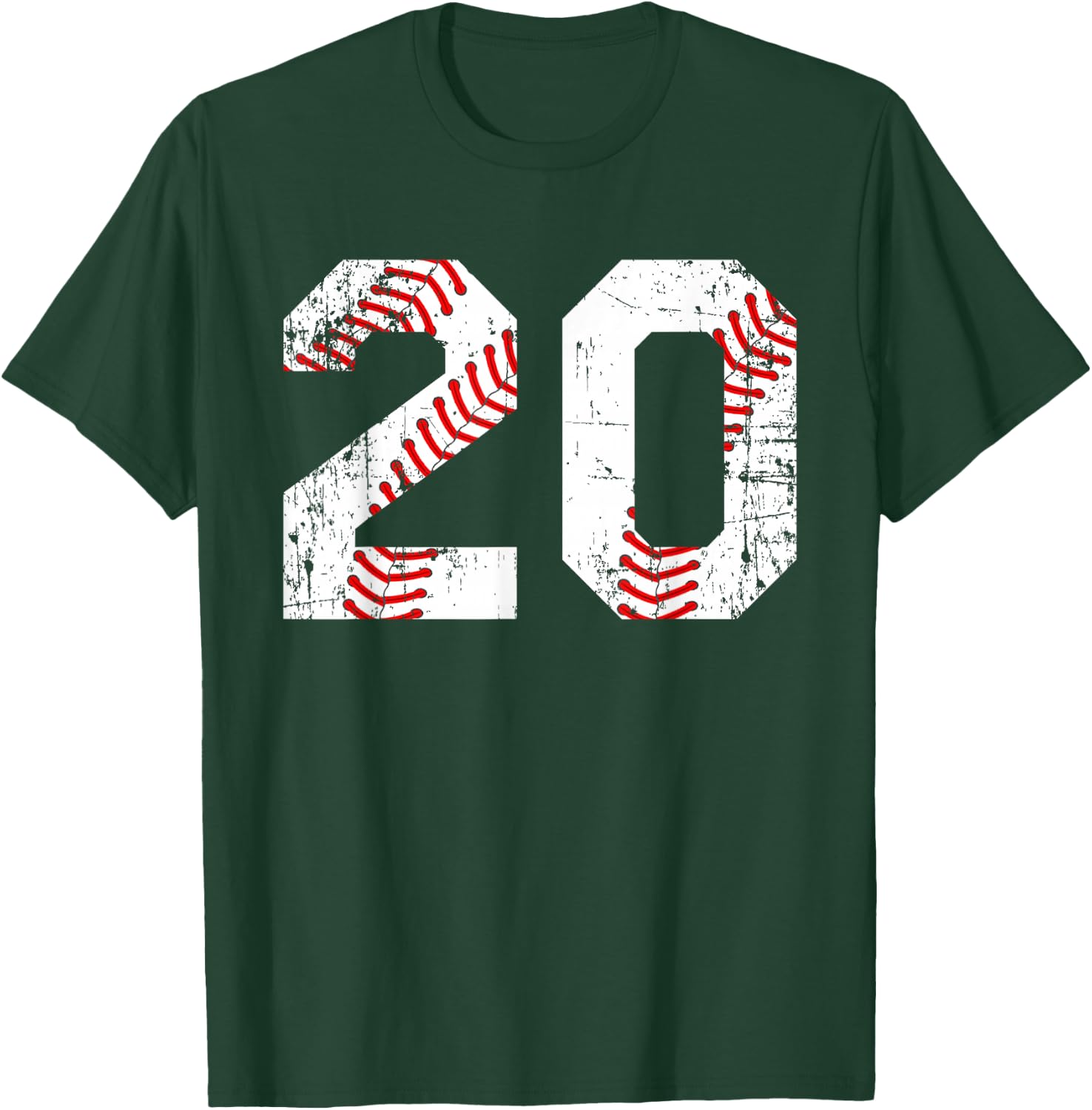 Vintage Baseball 20 Jersey Number T-Shirt - T-Shirt | Forest