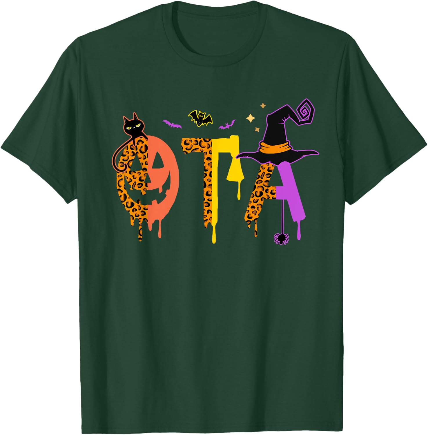 OTA Witch Leopard Occupational Therapy Assistant Halloween T-Shirt - T-Shirt | Forest