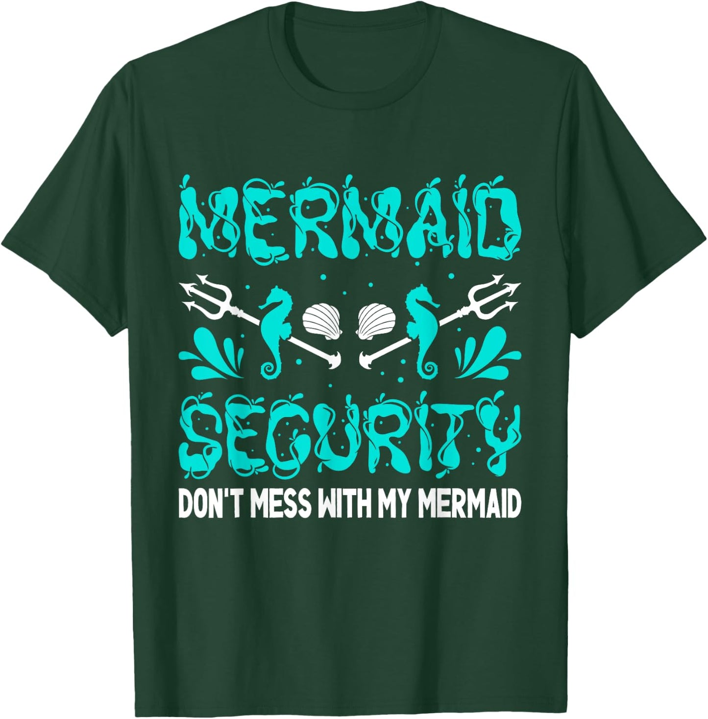 Mermaid Man Costume Birthday Party Outfit Mermaid Security T-Shirt - T-Shirt | Forest