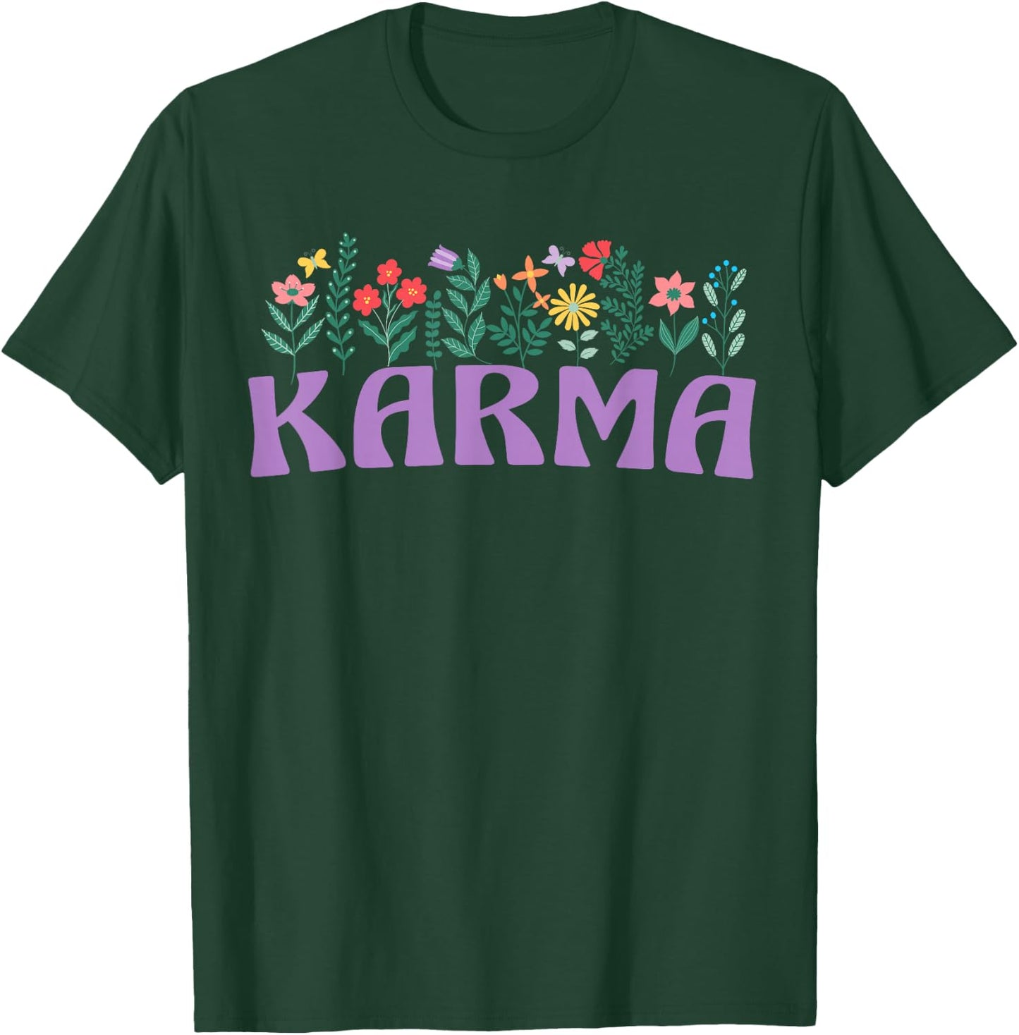 Wildflower Floral KARMA Name Mother's Day Women's T-Shirt - T-Shirt | Forest