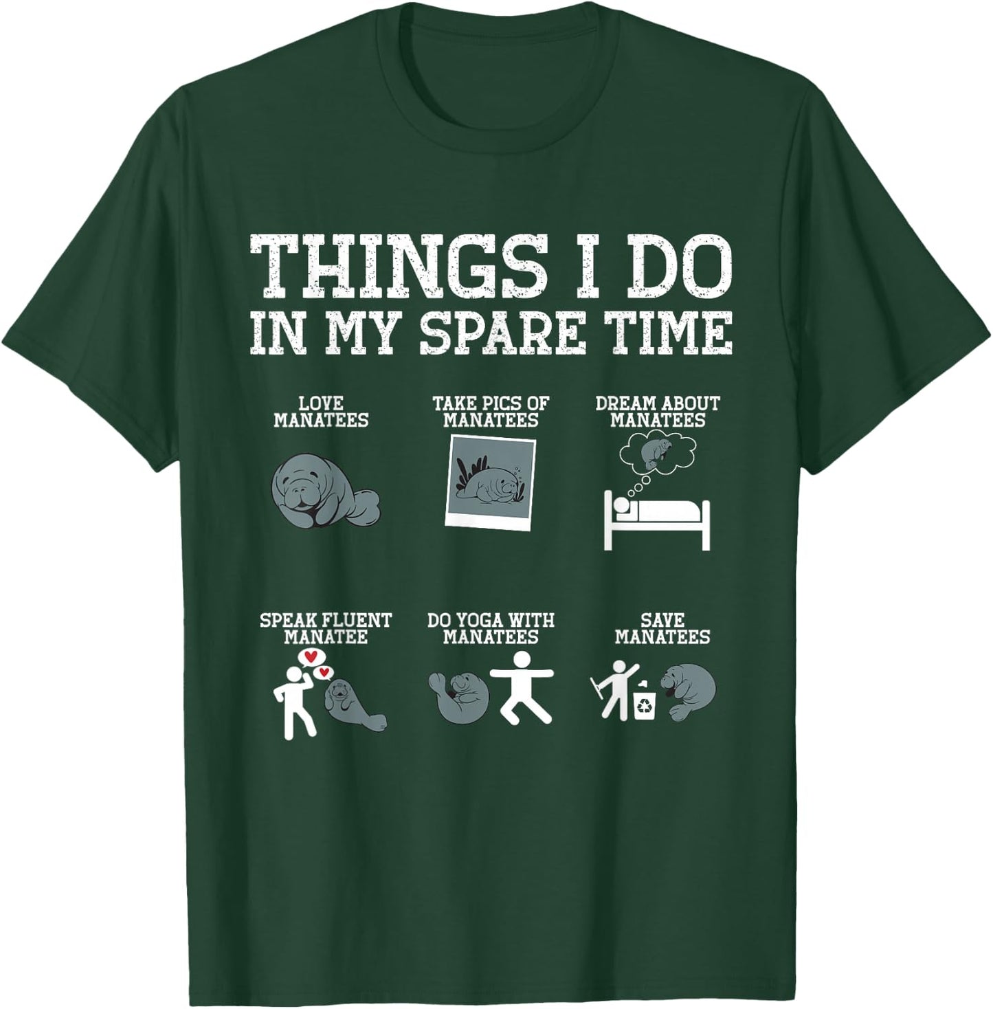 Manatee Round Tail Sea Cows T-Shirt - T-Shirt | Forest