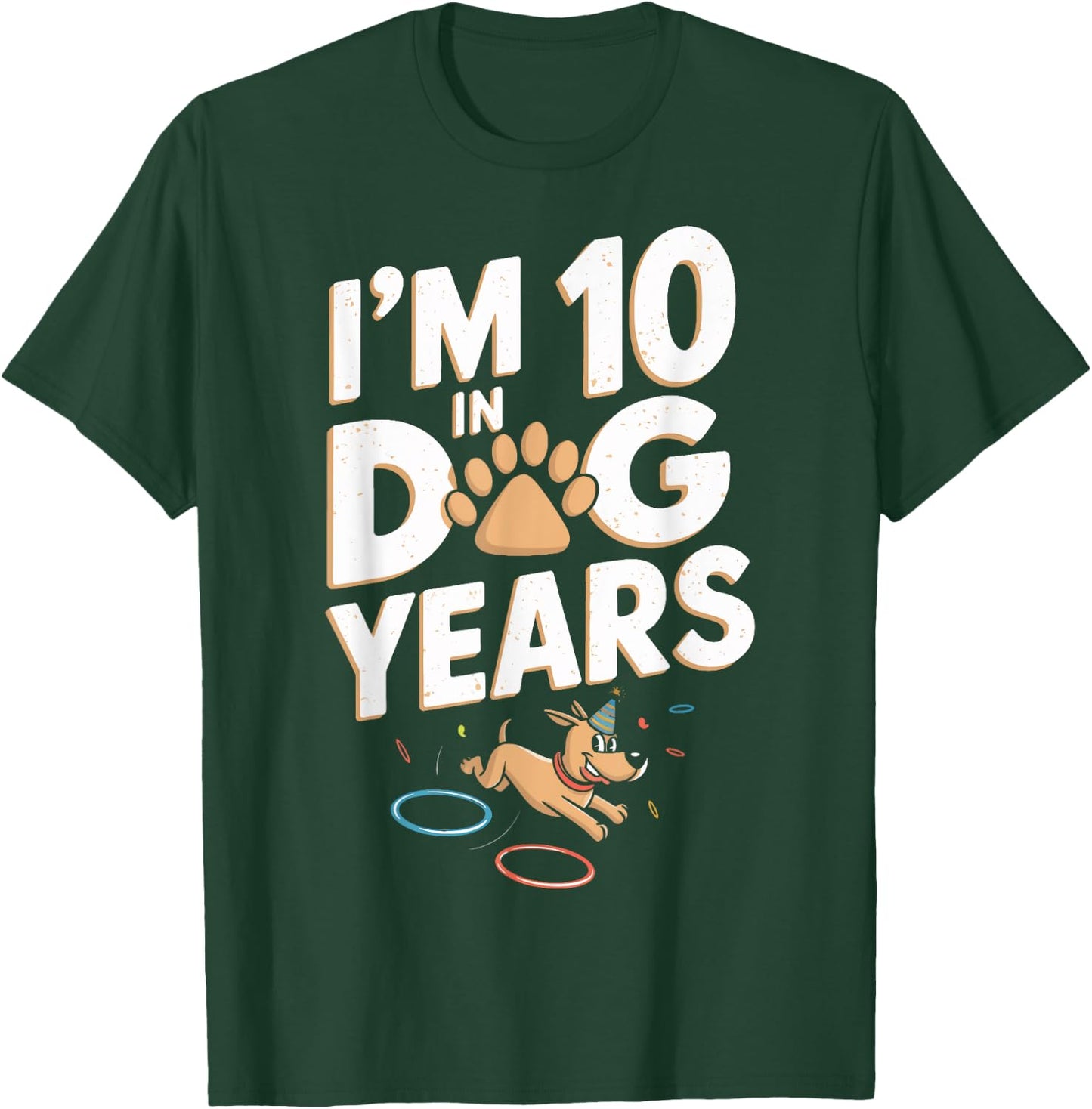 Turning 70 Years Old 70th Birthday Party I'm 10 In Dog Years T-Shirt - T-Shirt | Forest