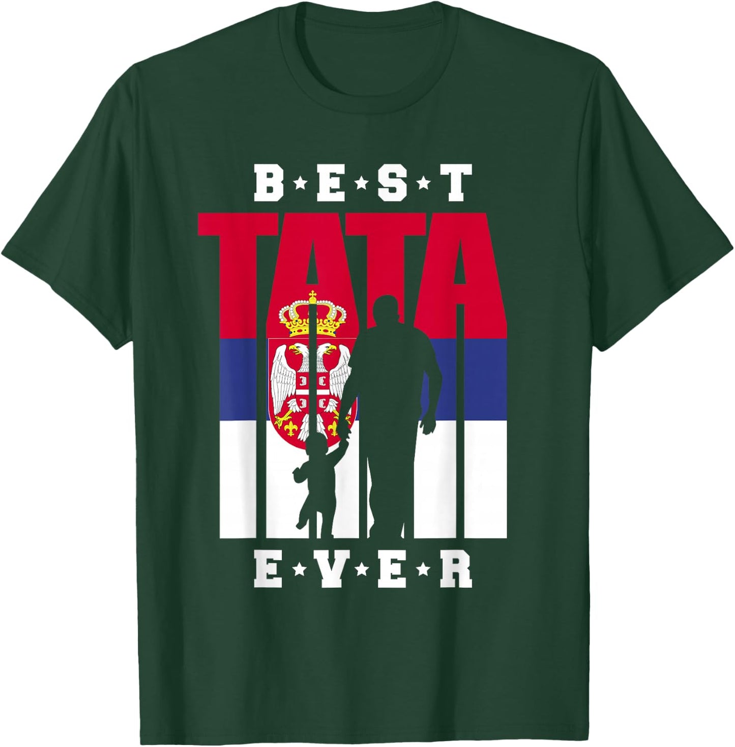 Tata und Baby Serbien Flagge Papa Serbischer Vater T-Shirt - T-Shirt | Forest