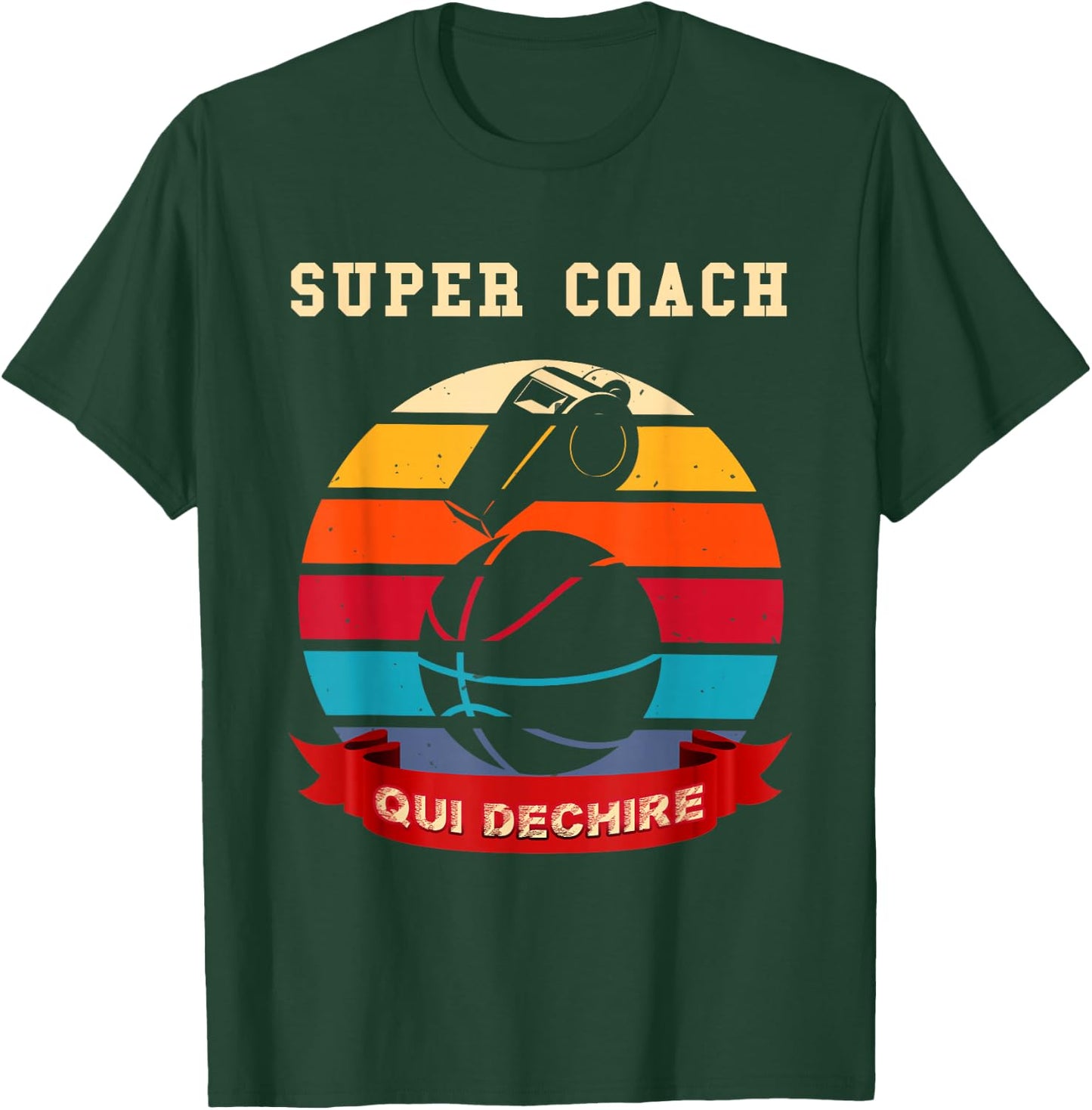 Super Coach Qui Déchire Humour Basketball Man Or Woman , Black, S T-Shirt - T-Shirt | Forest