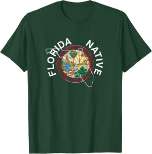 Florida-Native-State-Great-Seal-Stamp T-Shirt - T-Shirt | Forest