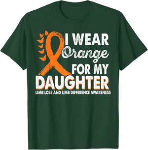 Wear Orange For Daughter Limb Loss Limb Difference Awareness T-Shirt - T-Shirt | Forest