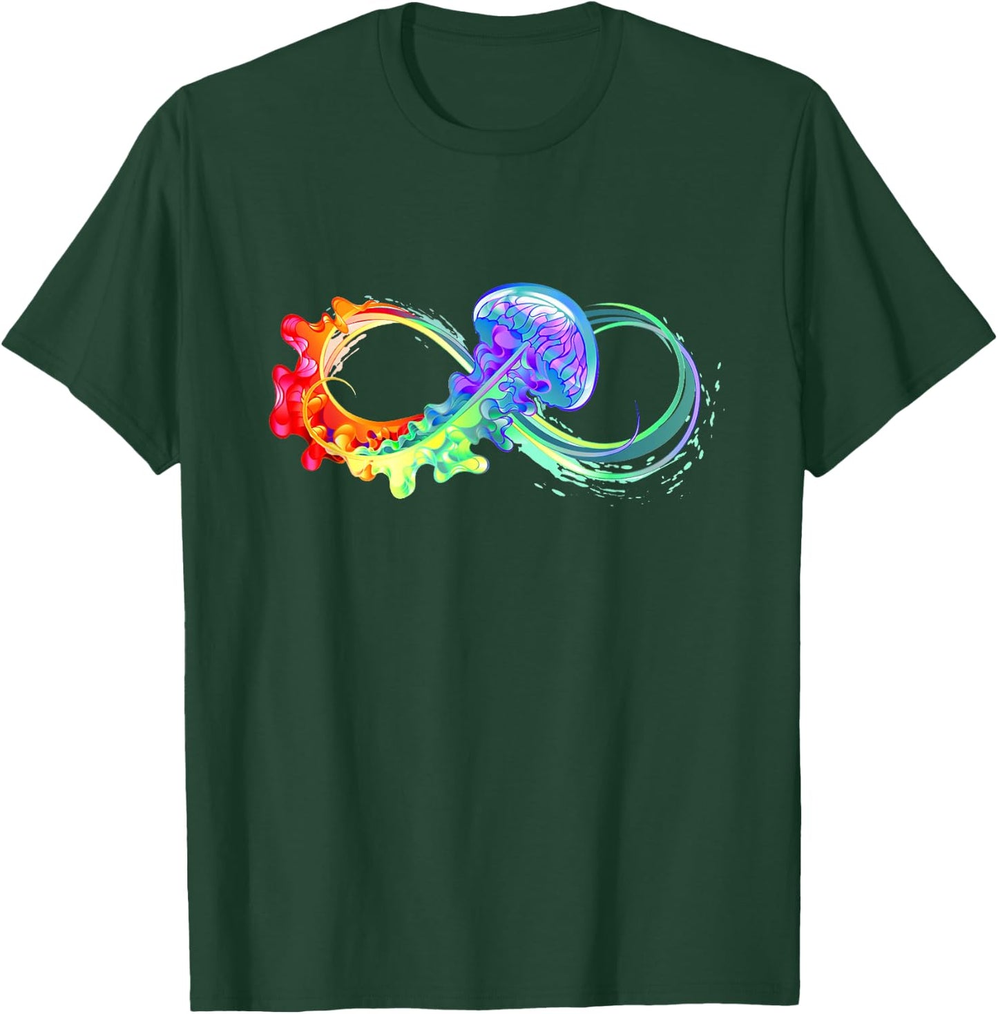 Autism Shirt Women Teacher Rainbow Infinity Jellyfish T-Shirt - T-Shirt | Forest