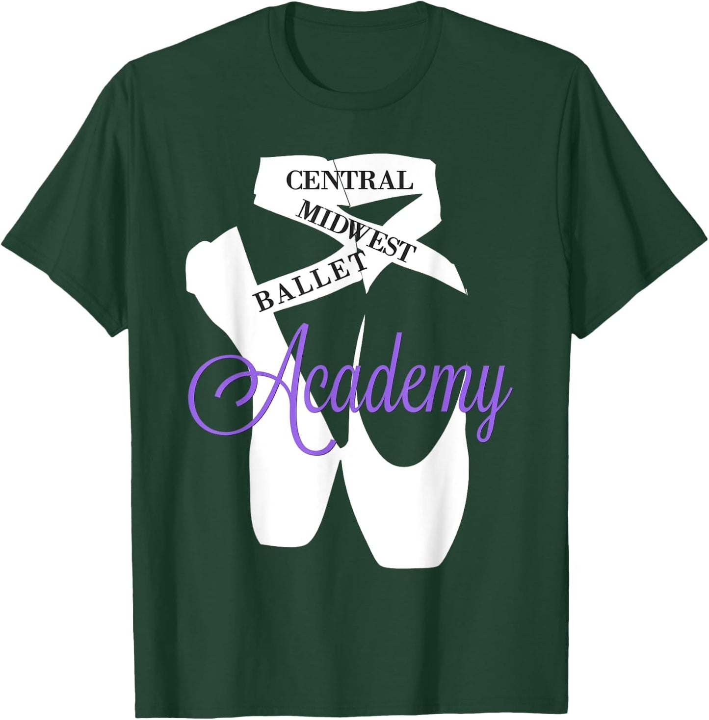 Central Midwest Ballet Academy Pointe Shoes Dance T-Shirt - T-Shirt | Forest
