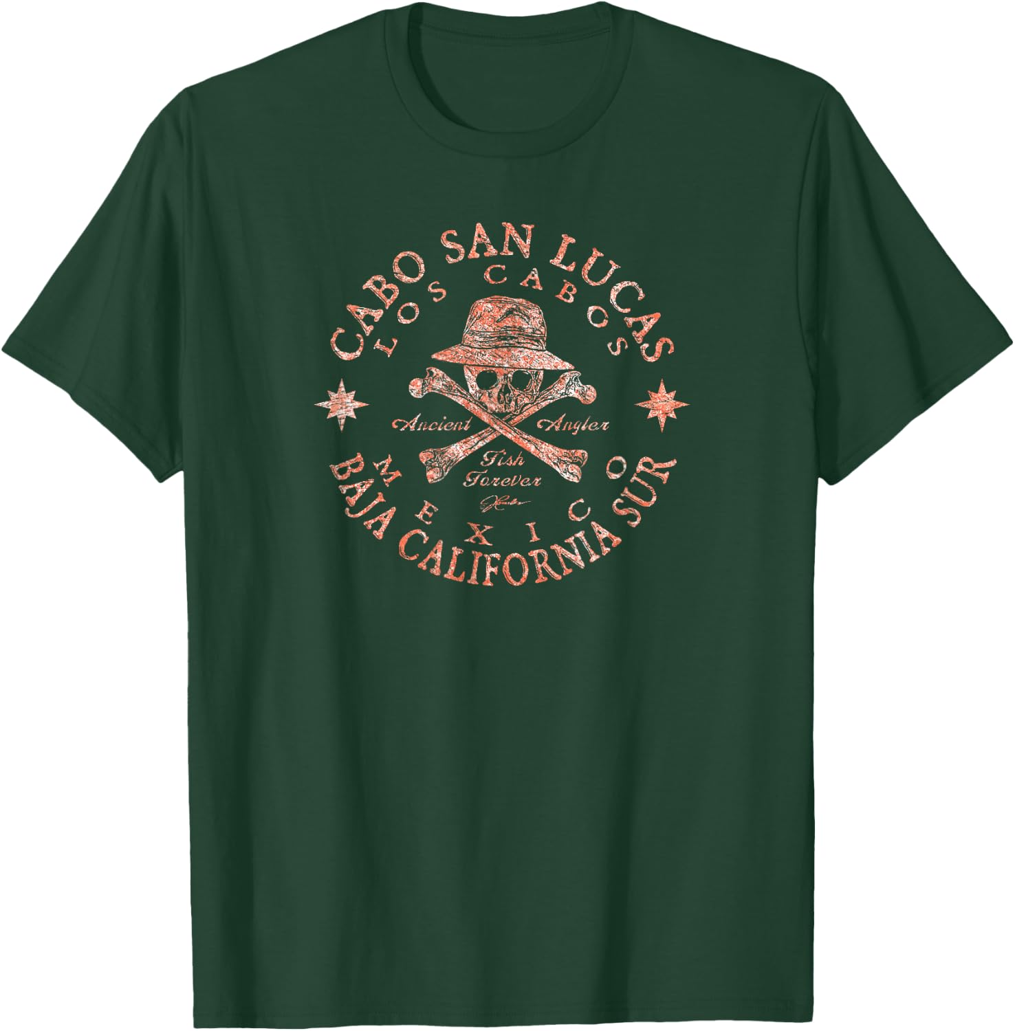 JCombs: Cabo San Lucas, Mexico, Ancient Angler, Fishing T-Shirt - T-Shirt | Forest