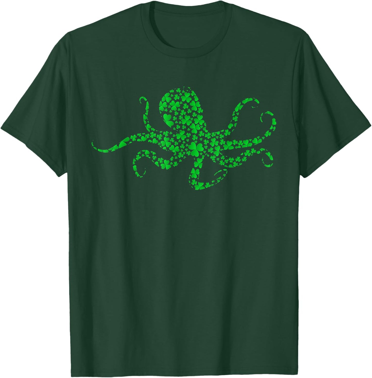 Octopus Lover Irish Shamrock Octopus St. Patrick's Day T-Shirt - T-Shirt | Forest