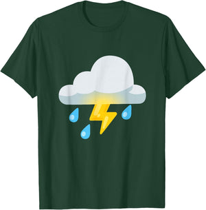 Cloud with Lightning and Rain , black T-Shirt - T-Shirt | Forest