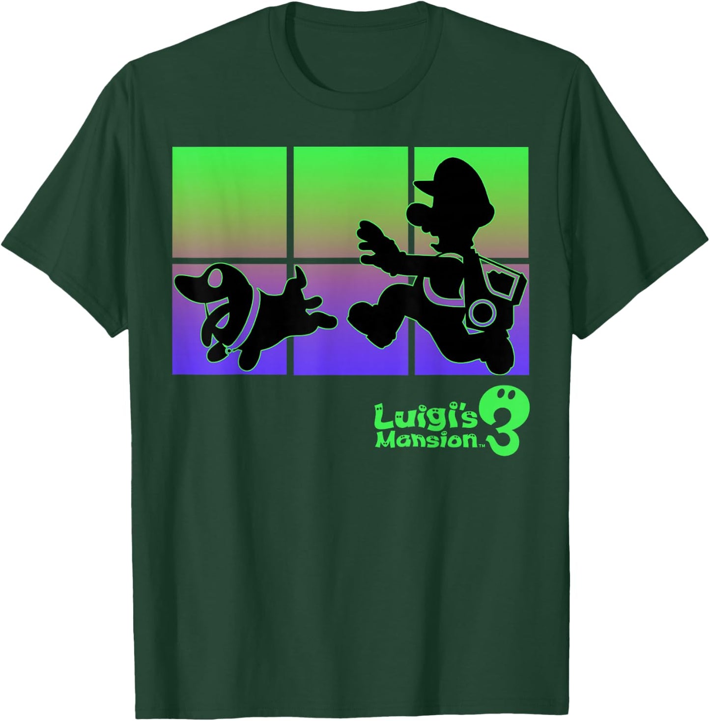Luigi's Mansion 3 Luigi And Polterpup Silhouette T-Shirt - T-Shirt | Forest