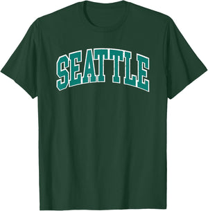 Old School Vintage Seattle University , Black, S T-Shirt - T-Shirt | Forest