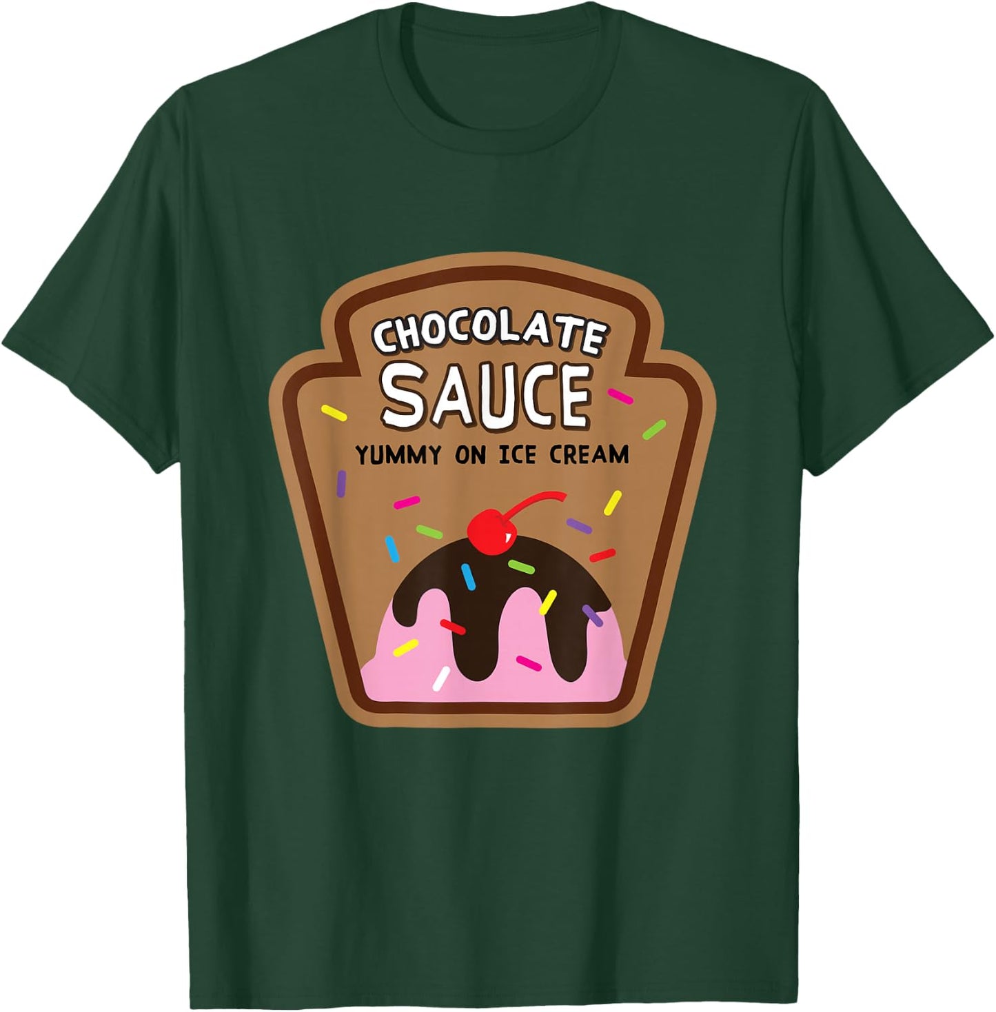Chocolate Sauce Halloween Costume Condiment Ice Cream Shirts T-Shirt - T-Shirt | Forest