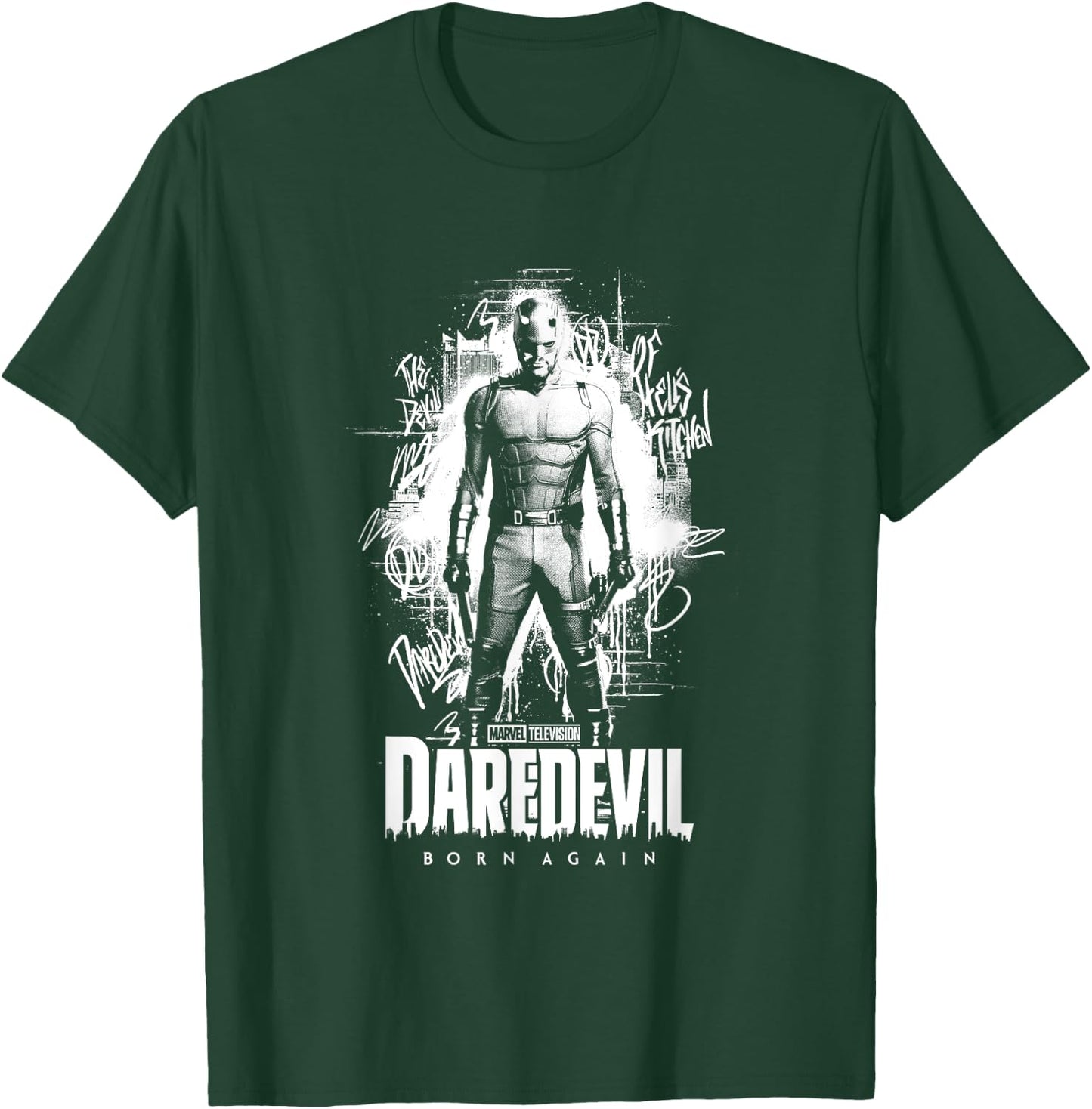Daredevil Born Again Graffiti White T-Shirt - T-Shirt | Forest
