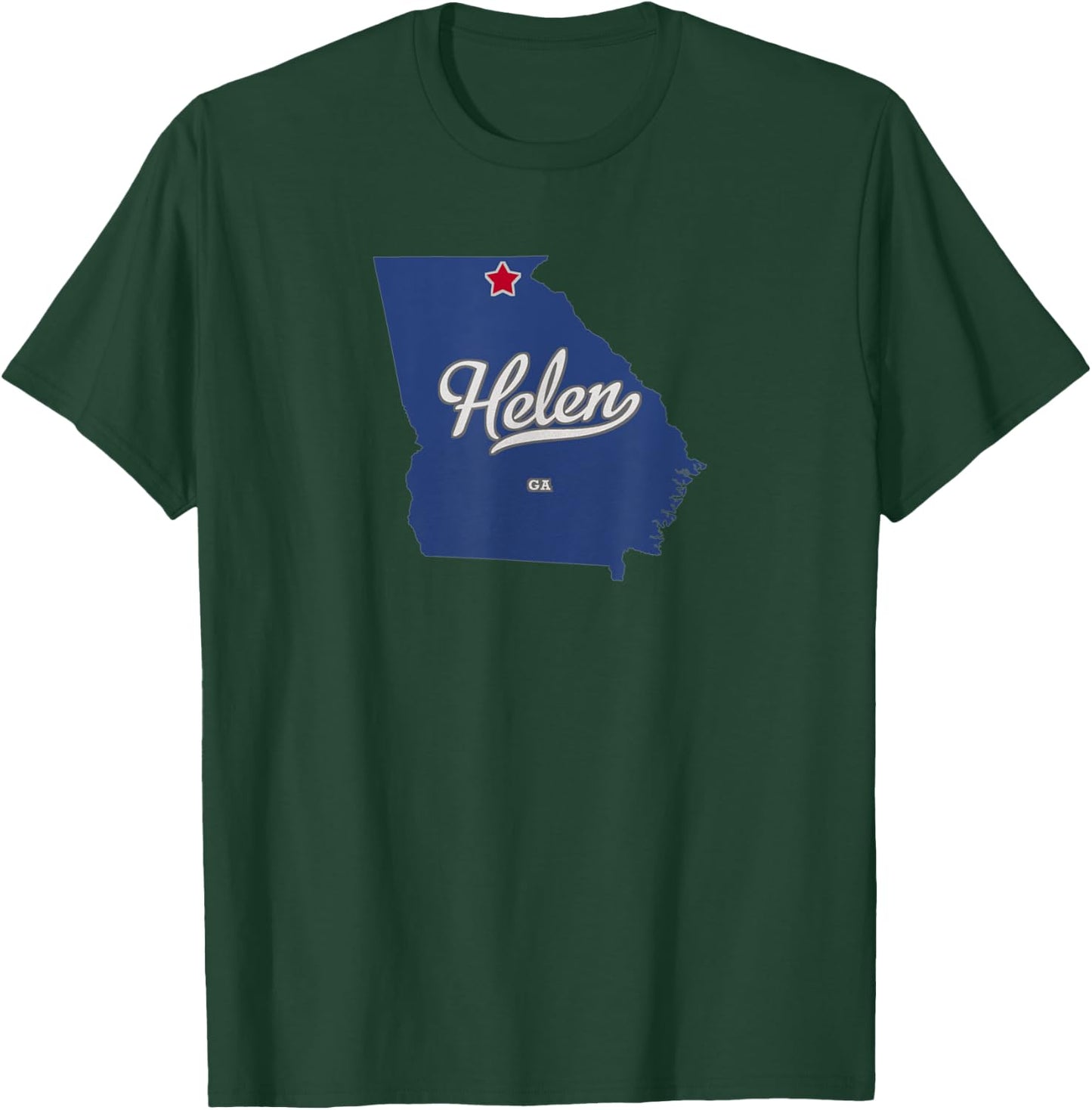 Helen Georgia GA Map T-Shirt - T-Shirt | Forest