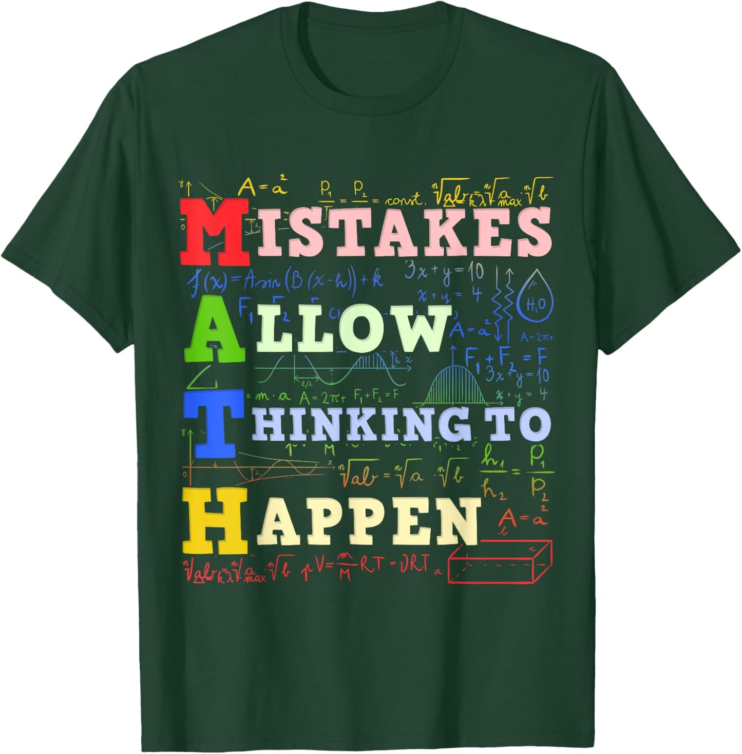 Math Teacher Math Student Mathematics Men Women Girls Kids T-Shirt - T-Shirt | Forest