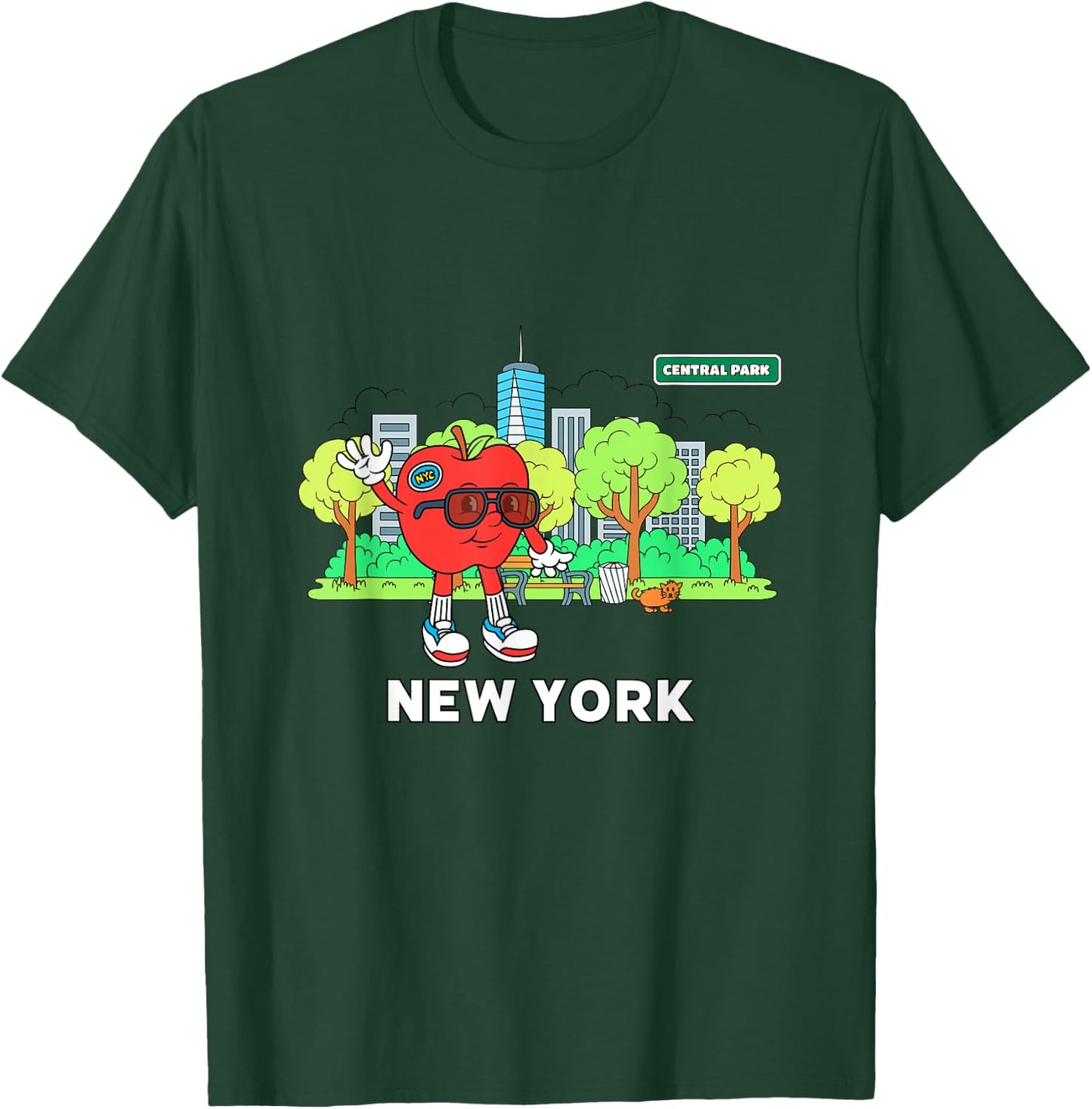 Big Apple Vibes Cool Cartoon New York Character T-Shirt - T-Shirt | Forest